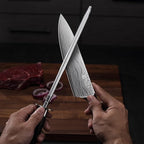 PAUDIN 10 Inch Honing Steel, Knife Sharpening Steel, Professional Carbon Steel Knife Sharpener Rod for Kitchen Knives