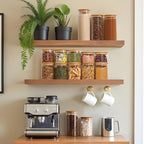 ComSaf 1.7 Qt Glass Storage Containers with Lids, Glass Jars with Lids, Clear Food Storage Jar, Round Canister Set of 3, Pantry Organizers for Pasta Flour Cookie Rice Tea Coffee Bean