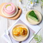 ECOLipak 6 Inch Disposable Compostable Small Paper Plates, 500 Pack Recycled Sugarcane Bagasse Biodegradable Heavy Duty Mini Dinner Appetizer Cake Dessert Plates for Party(Nature)