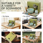 Matcha Whisk Set with Ceramic Bowl - Bamboo Whisk (Chasen), Scoop, Sifter & Holder - Complete Kit for Traditional Matcha Tea - Unique Gifts for Women, Men, Tea Lovers (Matcha Crystal)