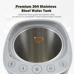 OCTAVO Water Boiler & Warmer 5 Liter, 304 Stainless Steel Water Tank, 700 Watt 6 Adjustable Water Temperature, LCD Touch Control Screen, Child Lock with Water Shortage Indicator