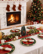 Goodluck 175 Piece Christmas Plates Sets for 25 Guests, Christmas Tableware Disposable for Party, Include 50Plates, 25Pack Pre Rolled Napkins with Silverware, 25Cups for Party, Wedding, Graduation