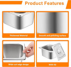 6 Set Hotel Pan 1/6 Size 4 Inch Deep Stainless Steam Table Pans with Lids Stackable Commercial Anti Jam Metal Steam Tray Catering Food Storage Steel Pan for Hotel Restaurant Buffet Party Supplies