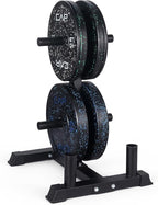 CAP Barbell 2-Inch Olympic Bumper Plate Weight Set with 6 Post Rack | 100-370 lbs | Multiple Options
