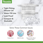 Tovolo Ice Cubes Mold Pack of 2 Large Craft Ice Molds for Whiskey Bourbon Cocktails, Easy Fill No Leak Silicone Ice Molds Gift for Him Stackable Dishwasher Safe BPA Free Heart Ice