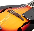 Elegant Mandolin Musical Instrument,A Style Mandolin Instrument with Guard Board,Glossy Sunburst Finish (Sunset)