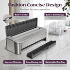 Mesliese Vacuum Sealer Machine, 85kPa 120W Automatic Food Sealer, Powerful Sealing System, Build-in Cutter | Bags Storage | Moist Mode and Air Suction Hose (Silver)
