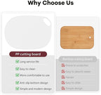 Li&Zhao Plastic Cutting Boards for Kitchen - Chopping Board Small Cutting Board for Meat Cutting Mats for Kitchen Cooking(White)