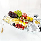 TP Serving Trays with Handles, 19 Inche Large Rectangular Melamine Serving Platter Set of 2, Rustic White