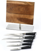 Mercer Culinary Premium Grade Super Steel 6-Piece Knife Set with Magnetic Stand, G10 Handles