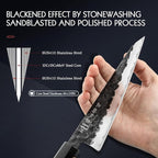 HEZHEN 5.8 inch Multi-purpose Knife,10Cr15CoMoV Steel Core,Triple-layer Composite Steel,Redwood Handle,Professional Kitchen Knife - Razor Sharp
