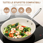 8.5 Inch and 10.25 inch Ceramic Nonstick Frying Pan Skillet - PFAS-Free, Non-Toxic, Oven Safe & Induction Ready, Aluminum Cookware with Stainless Steel Handle