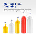 New Star Foodservice 26238 Squeeze Bottles, Plastic, Wide Mouth, 24 oz, Clear, Pack of 6