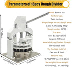 Table Top Dough Dividing Machine Manual Dough Divider 18PCS Dough Cutter Commercial Dough Dividing Machine Dough Baking Divider, 2.12oz-11.29oz, 18PCS