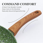 8.5 & 10.25 Inch Nonstick Frying Pan Skillet, 4mm Thick Aluminum Cookware with PFOA-Free Non-Toxic Coating, Induction Compatible, Dishwasher Safe, Bakelite Handle for Eggs & Pancakes, Green