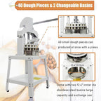 Commercial Dough Divider Manual 40PCS Dough Divider 0.95oz-5.08oz Heavy Duty Dough Cutter Machine with 27-144g Dough Weight Range for Baking, 40PCS