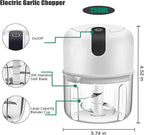 250ML Electric Garlic Chopper, Mini Portable Veggie Choppers, Garlic Grinder Masher Onion Chopper, Blender to Vegetable, Wireless Food Processor for Ginger, Chili, Fruit, Meat, etc
