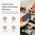 StarPack Premium Flexible Large Silicone Turner Spatula - High Heat Resistant to 600°F, Hygienic One Piece Design, Non Stick Rubber Kitchen Utensil for Fish, Eggs, Pancakes & Cookies (Stormy Grey)