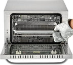 VEVOR Commercial Convection Oven, 21L/19Qt, Quarter-Size Conventional Oven Countertop, 1440W 3-Tier Toaster w/Front Glass Door, Electric Baking Oven w/Trays Wire Racks Clip Gloves, 120V