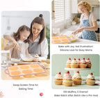 Silicone Jumbo Muffin Pan with Metal Frame, Non Stick Food Grade Silicone Large Muffin Pan, with Handles 6 Cup,BPA-Free and Dishwasher Safe, Jumbo Cupcake Pans - 2 Piece Yellow