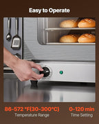 VEVOR Commercial Convection Oven, 4.24 cu.ft Conventional Countertop Oven for Full-Size Pans, Electric Convection Ovens with 4 Racks, 360° Hot Air Circulation, for Bakery, Restaurant & Pizza Shop