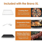 Nuwave Bravo XL Air Fryer Toaster Smart Oven, 12-in-1 Countertop Grill/Griddle Combo, 30-Qt XL Capacity, 50F-500F adjustable in precise 5F increments, Integrated Smart Thermometer, Linear T Technology