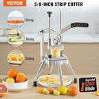VEVOR Commercial Vegetable Fruit Chopper 3/8″ Blade Professional Food Dicer Kattex French Fry Cutter Onion Slicer Stainless Steel for Tomato Peppers Potato Mushroom Upgrade Style 3/8"