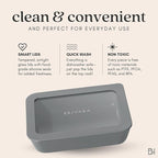 Ceramic Coated Glass Food Storage Container | No PTFE, PFOA, PFAS, and BPA | Reusable Non Toxic Meal Prep Container with Glass Lid | Easy To Store | 6 Piece Food Prep [Smoke]