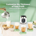 Maestri House Milk Frother, Variable Temp and Froth Thickness DualFro 600 Milk Frother Steamer, 21OZ Smart Touch Control Milk Warmer, Dishwasher Safe, Memory Function for Latte&Hot Chocolate (White)