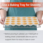 CAKETIME Silicone Mini Muffin Pan, 24 Cups Nonstick Mini Cupcake Pan for Baking Muffin, Cupcake, Egg Bites, Fat Bomb, 1 Pack Confetti