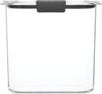 Rubbermaid Brilliance 12-Cup Airtight Food Storage Container, Perfect for Pantry Staples, Clear/Grey