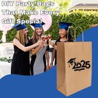 ASSUREPAK DIY Earth Friendly Paper Bags - 60LB - 10"x6.75"x12" - 50 Bags - 90 GSM - Kraft/Natural - Gift Bags for Decorating & Graduation Parties