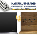Magnetic Knife Block Without Knives—Black Stainless Steel Double-Sided Magnetic Knife Holder Stand with Strong Magnets, Knife Storage Organizer for Kitchen Counter top