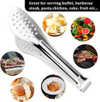 XEVOM Serving Tongs, 8 Pack, 7 Inch, Stainless Steel, Silver, Buffet Tongs