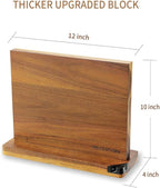 Magnetic Knife Block - Magnetic Knife Holder - Magnetic Knife Stand- Cutlery Display Stand and Storage Rack（sharpener)