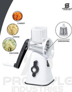 Premium Rotary Cheese Grater - Effortless Grating for Perfectly Shredded Cheese Every Time! (White and Black)