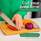 GREENER CHEF 12 Inch Bamboo Cutting Board with Lifetime Replacements - Small Wooden Chopping Board for Kitchen, Butcher Block, Meat, Veggies, and Charcuterie
