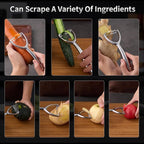 Vegetable Peeler, Stainless Steel Peeler for Kitchen, Apple Peeler Smooth Curved Handle, Double Blades, Ultra Sharp, Fruits & Veggie Peeler, Non Rustic and Non Toxic, Y Shap Kitchen Aid Peeler
