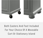 Crosley Furniture Alexandria Granite Top Rolling Kitchen Island Storage Cart, Microwave Stand, Spice Rack, Gray