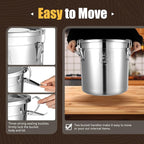 304 Stainless Steel Airtight Canister for Kitchen, 8.7Gal Canisters Container with Lids and Sturdy Locking Clamp,Bucket Food Storage Containers Airtight for Flour Coffee Bean Tea (33L)