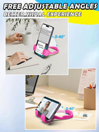 Christmas Stocking Stuffers for Teens Girls Women Cell Phone Holder: Thumbs Up Lazy Phone Holder for Desk Gifts for Adults Kids Teenager Wife Mom Funny White Elephant Useful Trendy Stuff Hot Pink