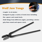 Blacksmith Tongs Knife Making Tongs Set V-Bit Blade Tongs, Flat Tongs, Blade Tongs, Wolf Jaw Tongs, Assembled Blacksmithing Bladesmith Steel Forge Tongs (4PCS)
