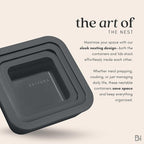 Ceramic Coated Glass Food Storage Container | No PTFE, PFOA, PFAS, and BPA | Reusable Non Toxic Meal Prep Container with Glass Lid | Easy To Store | 6 Piece Food Prep [Onyx]
