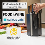 360KnifeBlock® MAX (black) ROTATING Magnetic Knife Block - MAX 12" tall with an array top slots SeriousEats/Food&Wine/ATK BEST Universal Knife Block - handmade in Washington