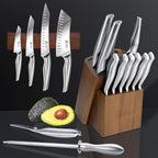 Kitchen Knife Set with Block, DDF iohEF 16 PCS Knife Sets for Kitchen with Block Japanese Stainless Steel, Ultra Sharp Chef Knife Set with Sharpener