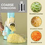 Rotary Cheese Grater, Kitchen Grater Vegetable Slicer with 3 Drum Blades, Manual Vegetable Slicer & Shredder for Vegetables and Nuts – Strong Suction Base & Stainless Steel Blades