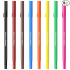Jewem Edible Markers for Cookie Decorating,8Pcs Ultra Fine Tip(0.5mm) Food Coloring Pens, Upgrade Double Side Food Grade Pens for Decorating Fondant Cakes, Easter Eggs, Frosting, Macaron,Halloween and Christmas Gifts