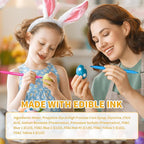 Jewem (Upgrade) Edible Markers for Cookie Decorating,10Pcs Food Coloring Pens, Double Side Food Grade Pens with Fine & Thick Tip for Decorating Fondant, Cakes, Cookies, Easter Eggs, Frosting, Macaron, Halloween, Christmas