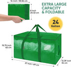 BALEINE 4-Pack Oversized Moving Bags with Reinforced Handles, Heavy-Duty Storage Tote for Clothes, Moving Supplies (Light Green, 4-Pack)