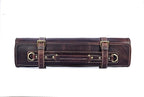 Leather Knife Roll Storage Bag, Elastic and Expandable 10 Pockets, Adjustable/Detachable Shoulder Strap, Travel-Friendly Chef Knife Case (Florida Brown, Leather)